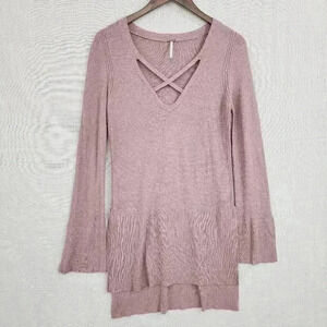 Free People Cutout Keyhole Pullover Sweater Women's S 7054C